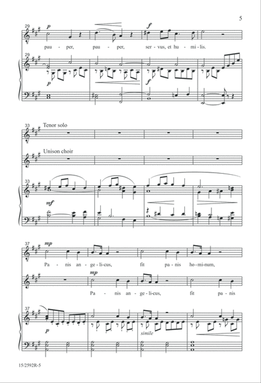 Panis Angelicus Unison Choir scores gallery preview page 5