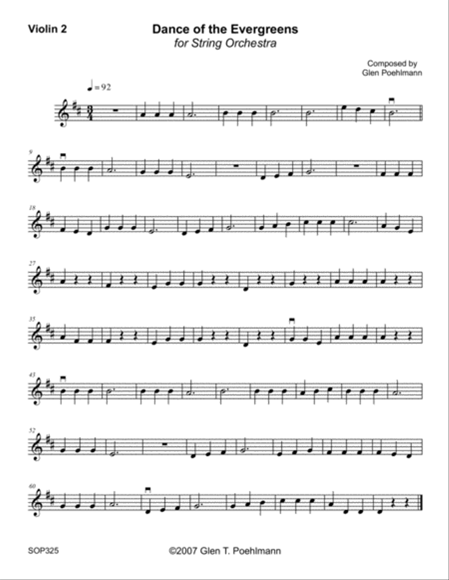 DANCE OF THE EVERGREENS for Elementary STRING ORCHESTRA with optional Piano & Perc. String Orchestra scores gallery preview page 5