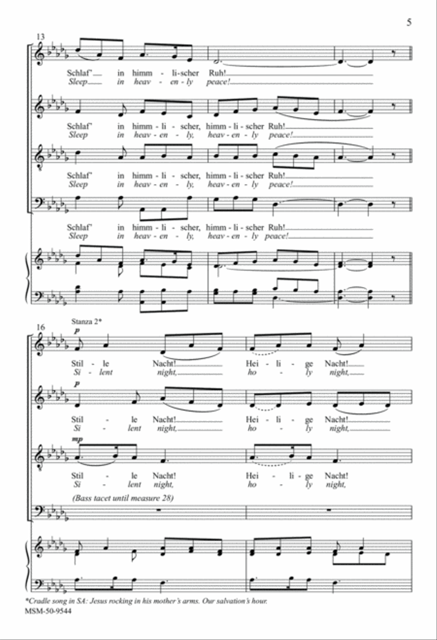 Stille Nacht! Heilige Nacht! 4-Part scores gallery preview page 5