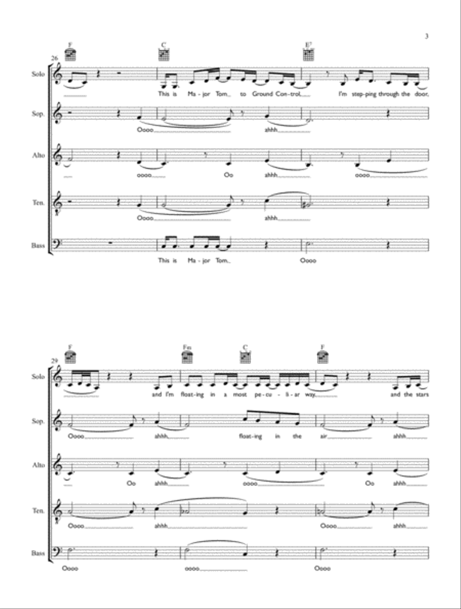 Space Oddity 4-Part scores gallery preview page 3