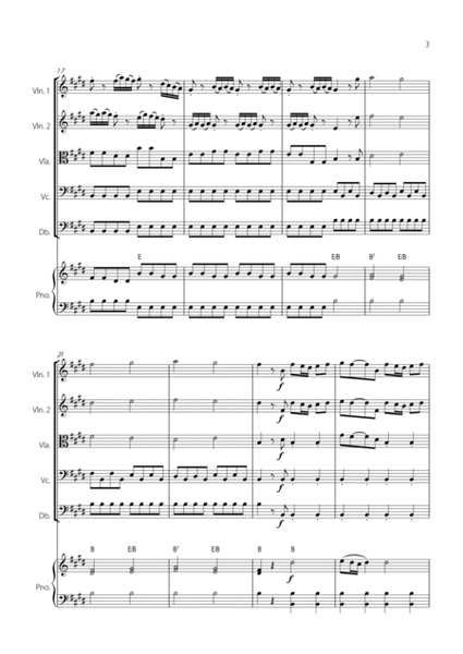 "Spring" (La Primavera) by Vivaldi - Easy version for STRING QUINTET & PIANO (ORIGINAL KEY) image number null