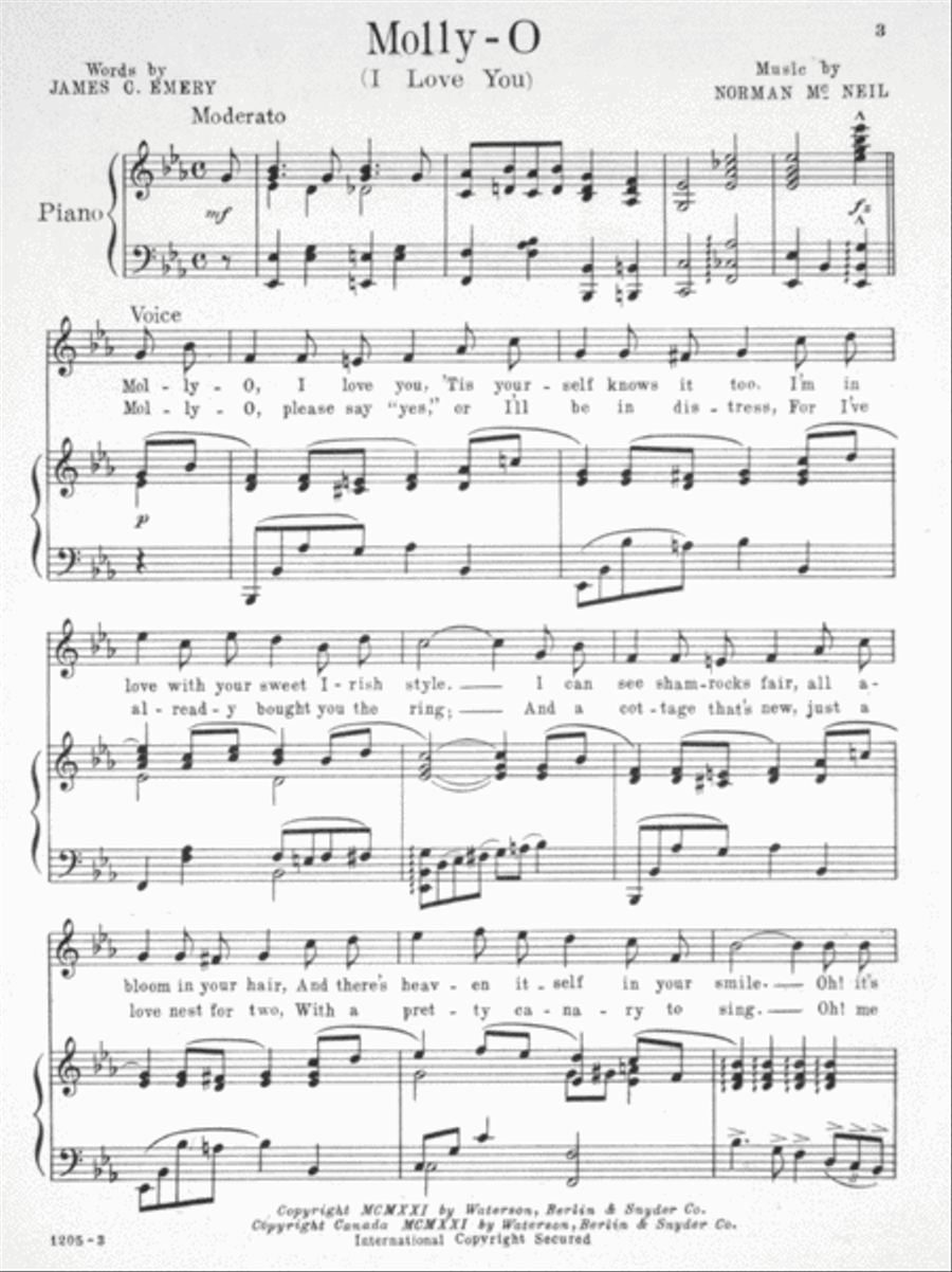 Molly O (I Love You) Voice scores gallery preview page 2