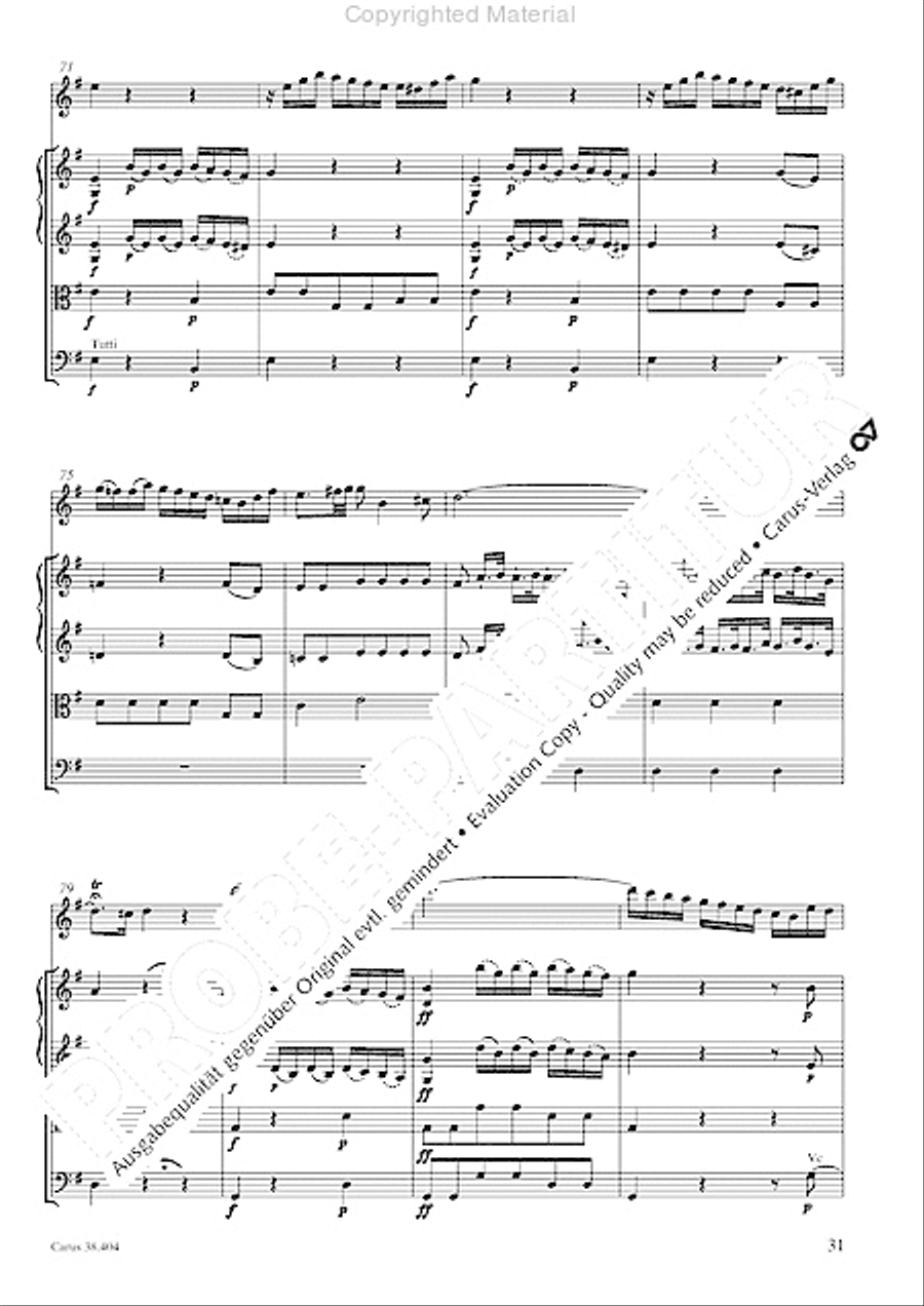 Concerto for Flute in D major (Concerto per il Flauto traverso in D / Flotenkonzert in D) Flute Solo scores gallery preview page 33
