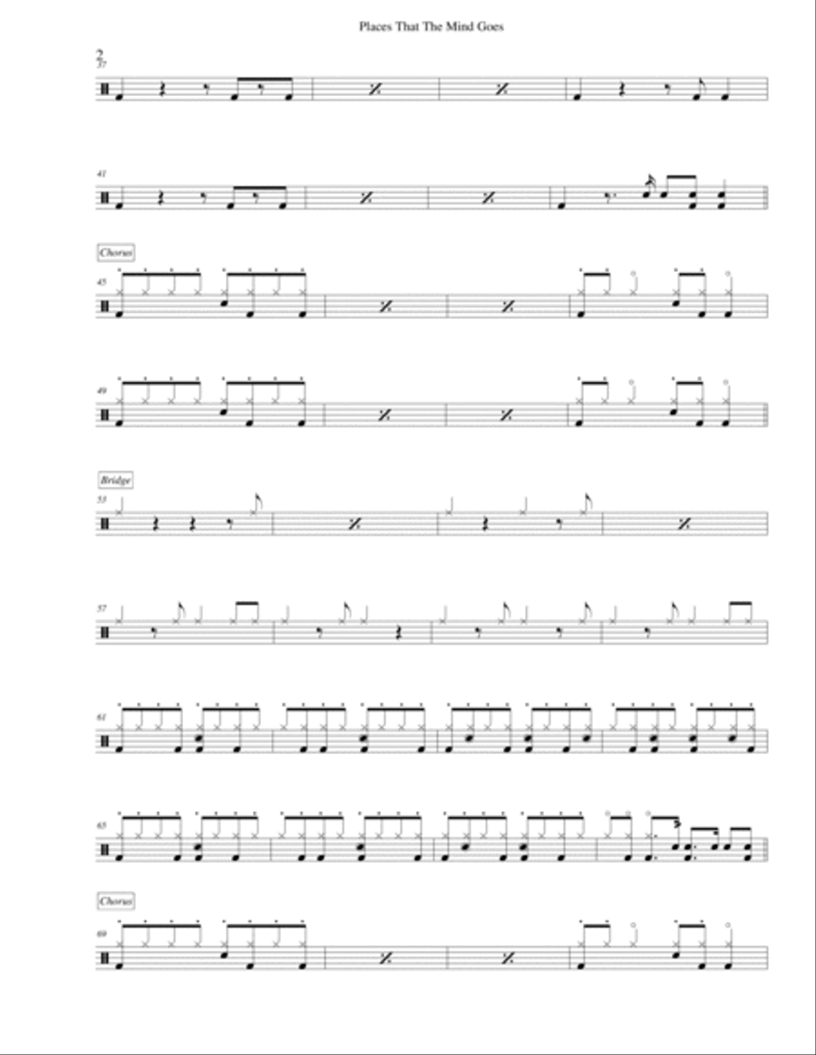 Places That The Mind Goes Drum Set scores gallery preview page 2