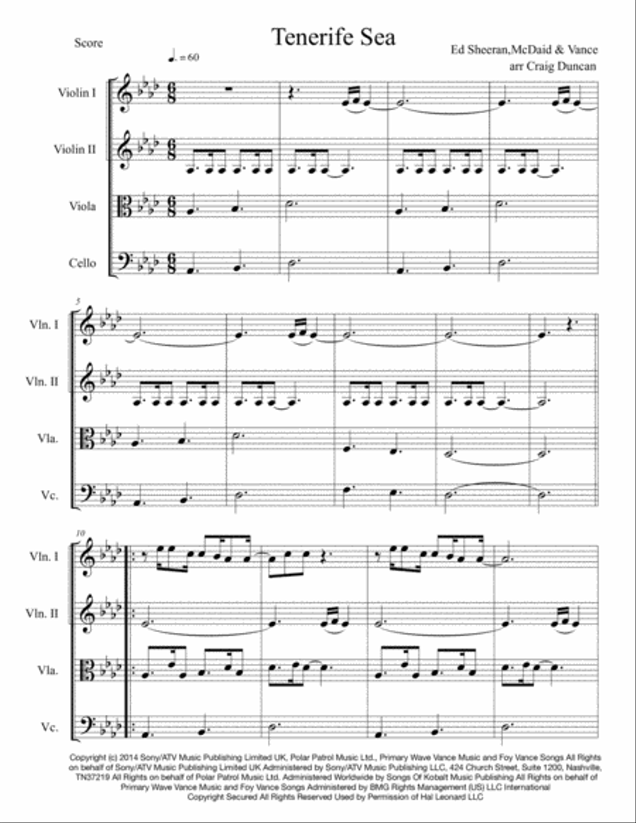 Tenerife Sea Tenerife Sea String Quartet scores gallery preview page 2