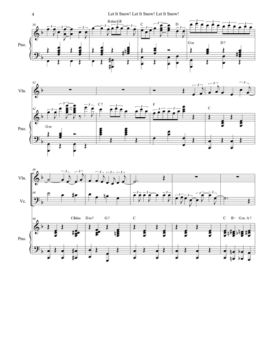 Let It Snow! Let It Snow! Let It Snow! Piano Trio scores gallery preview page 4