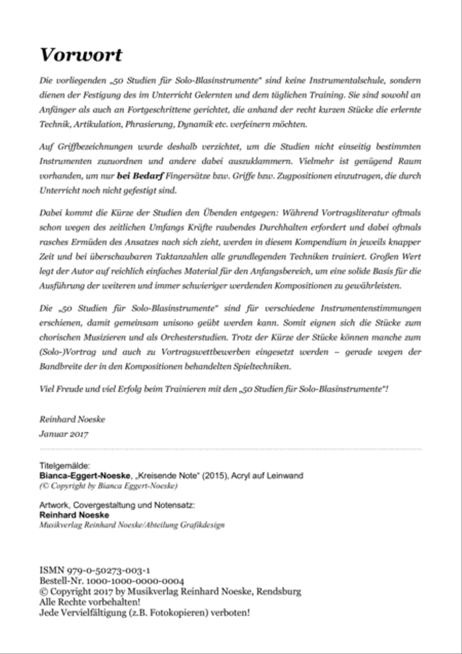 50 Studien für Solo-Blasinstrumente - Ausgabe für F-Instrumente (Violinschlüssel) Small Ensemble scores gallery preview page 4