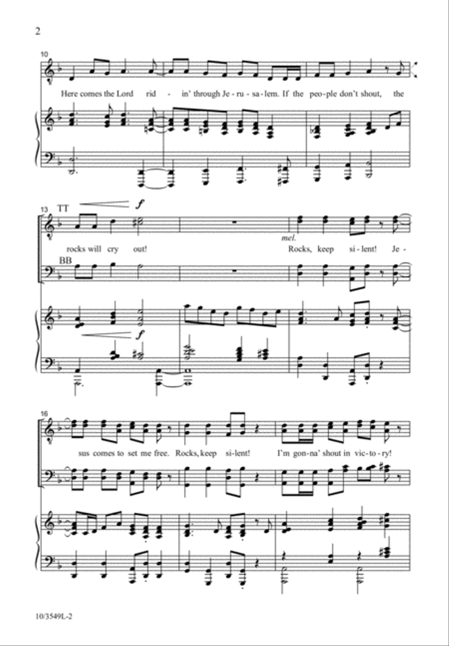 Ain't No Rock Gonna' Shout for Me TTBB scores gallery preview page 2