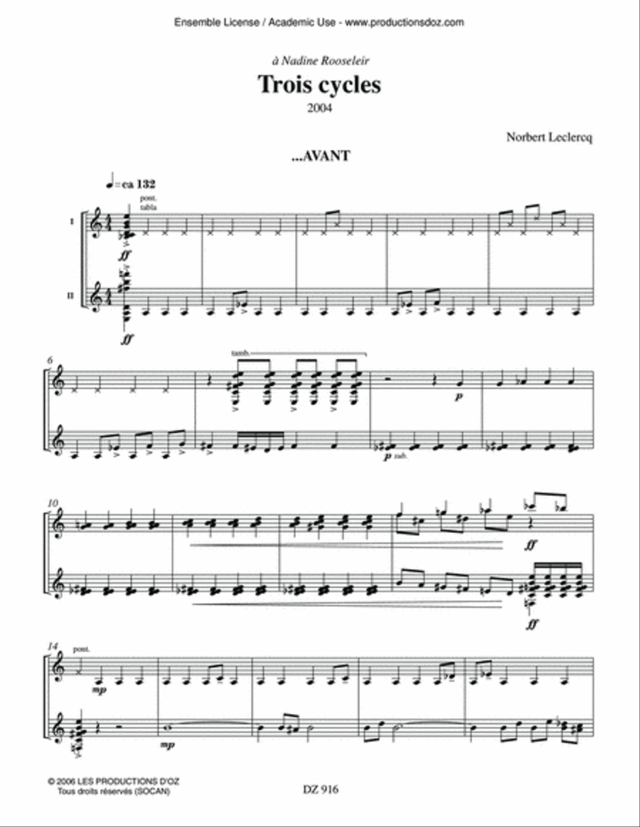 Trois cycles Classical Guitar scores gallery preview page 3
