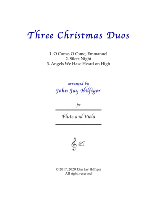 Book cover for Three Christmas Duos for Flute and Viola