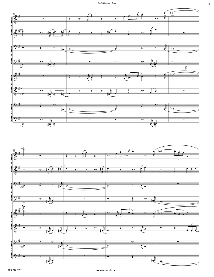 The Pink Panther from THE PINK PANTHER The Pink Panther from THE PINK PANTHER Piano Quartet scores gallery preview page 5