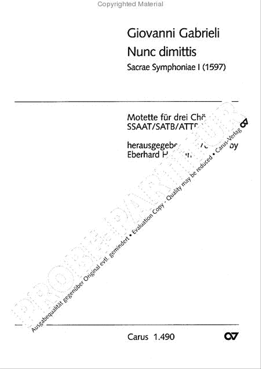 Nunc dimittis servum 4-Part scores gallery preview page 2
