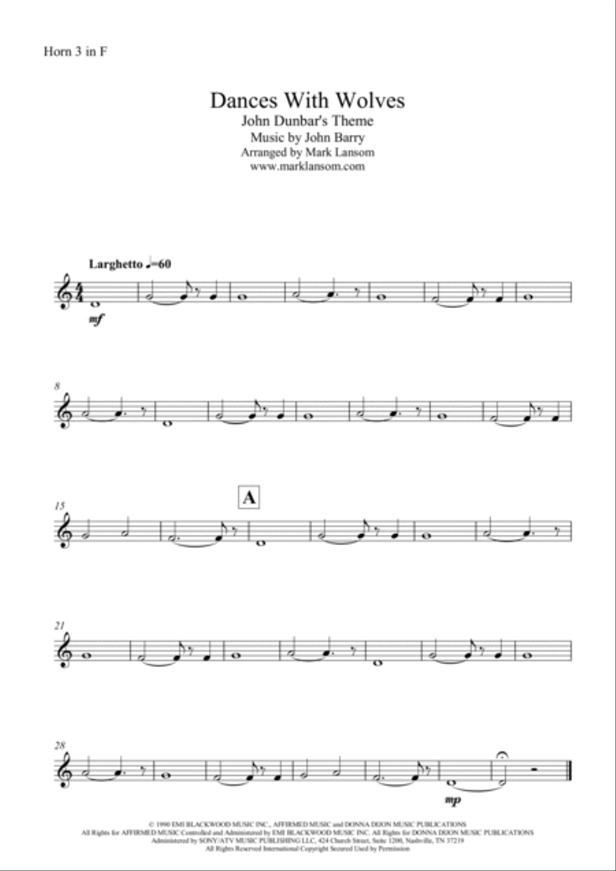 The John Dunbar Theme Chamber Orchestra scores gallery preview page 6