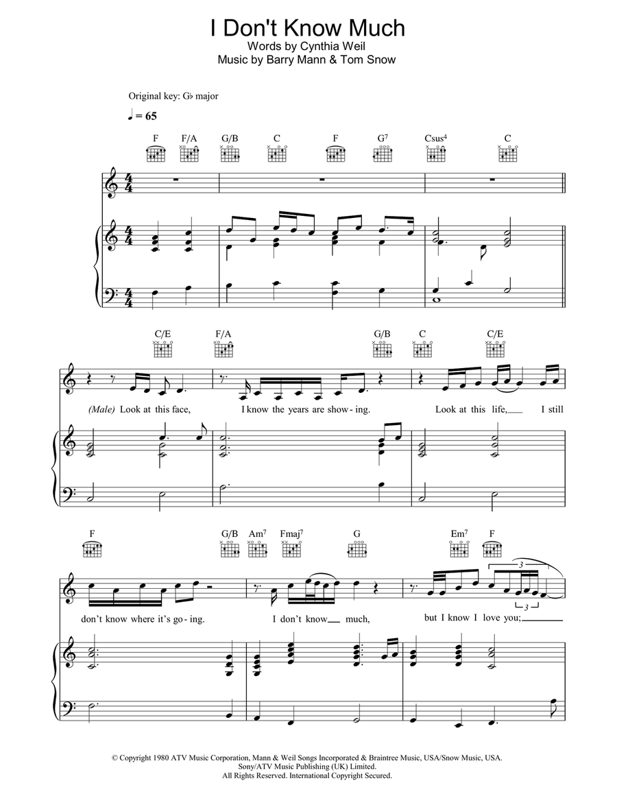 Don't Know Much Acoustic Guitar scores gallery preview page 1