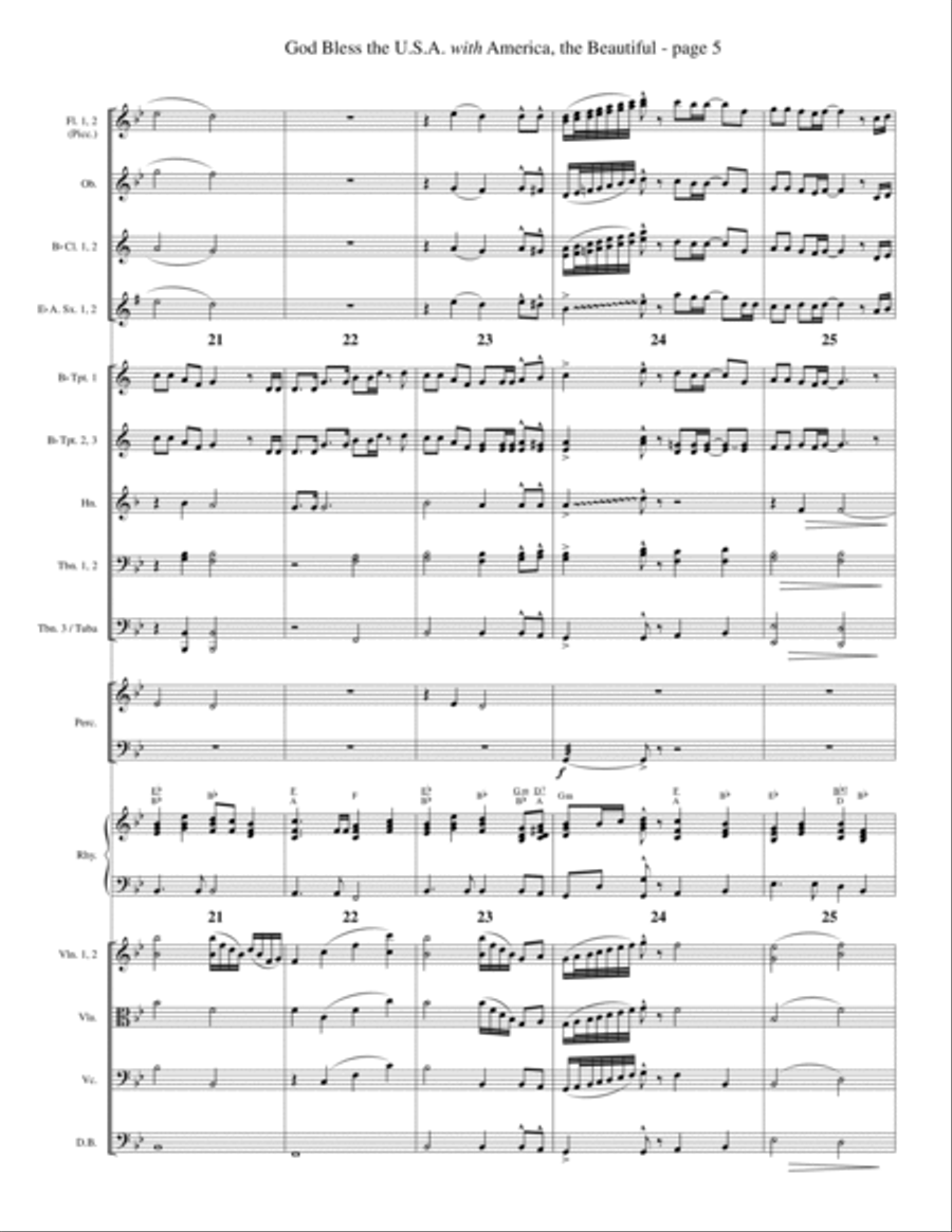 God Bless The U.S.A (with America, The Beautiful) - Choir scores gallery preview page 5