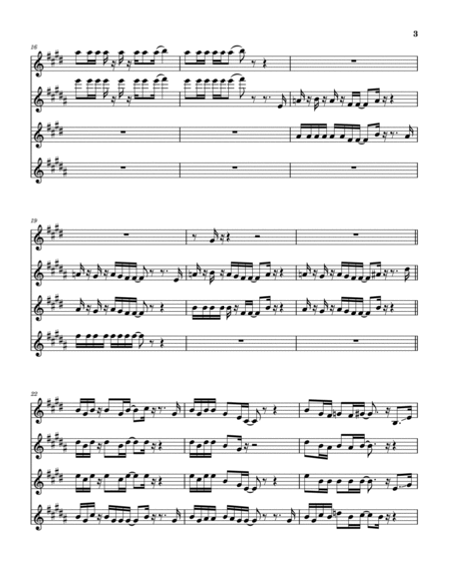 Funk 50 Saxophone Quartet scores gallery preview page 4