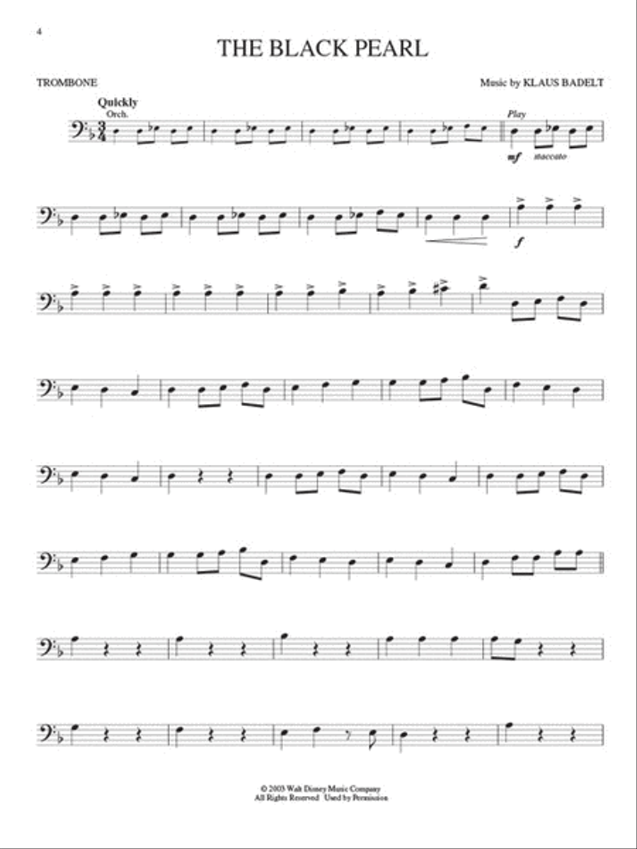 Pirates of the Caribbean (Trombone) image number null