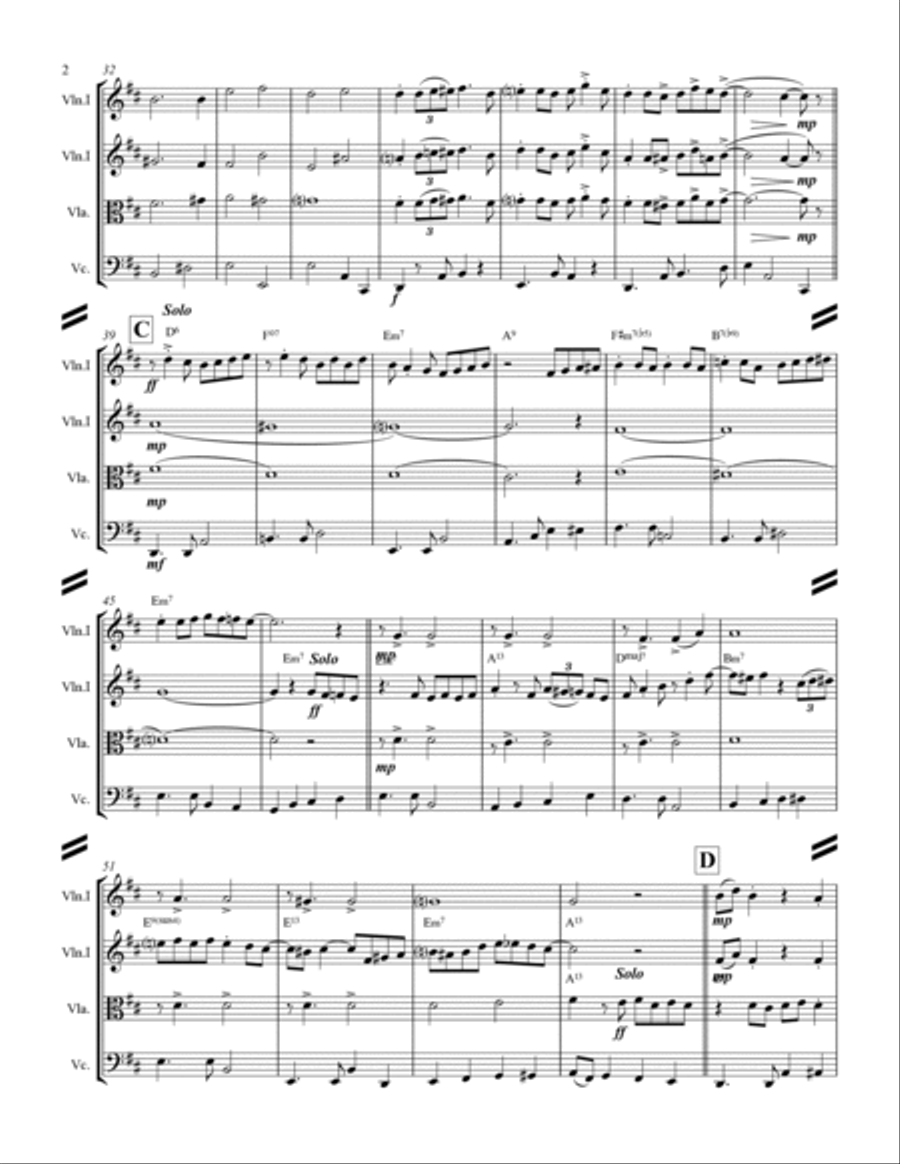 I'll Be Home For Christmas String Quartet scores gallery preview page 3
