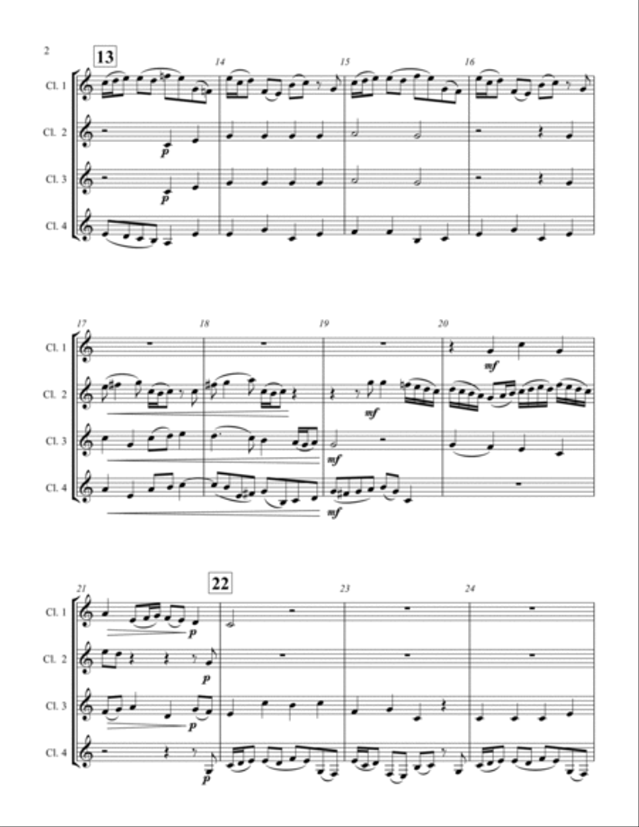 Sleepers Awake Cantata - for clarinet quartet Clarinet Quartet scores gallery preview page 2