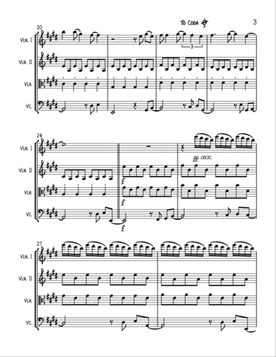 Don't Stop Believin' String Quartet scores gallery preview page 3