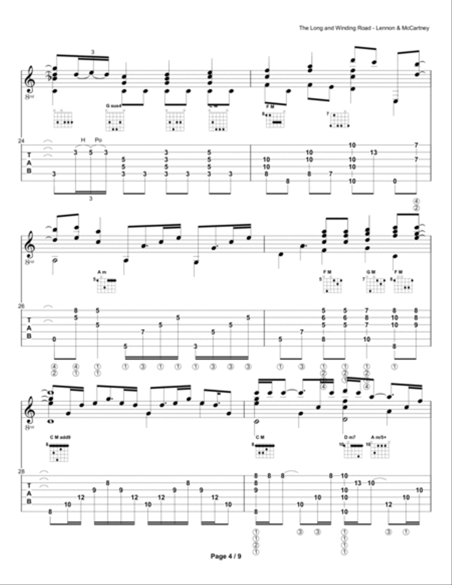 The Long And Winding Road Electric Guitar scores gallery preview page 4