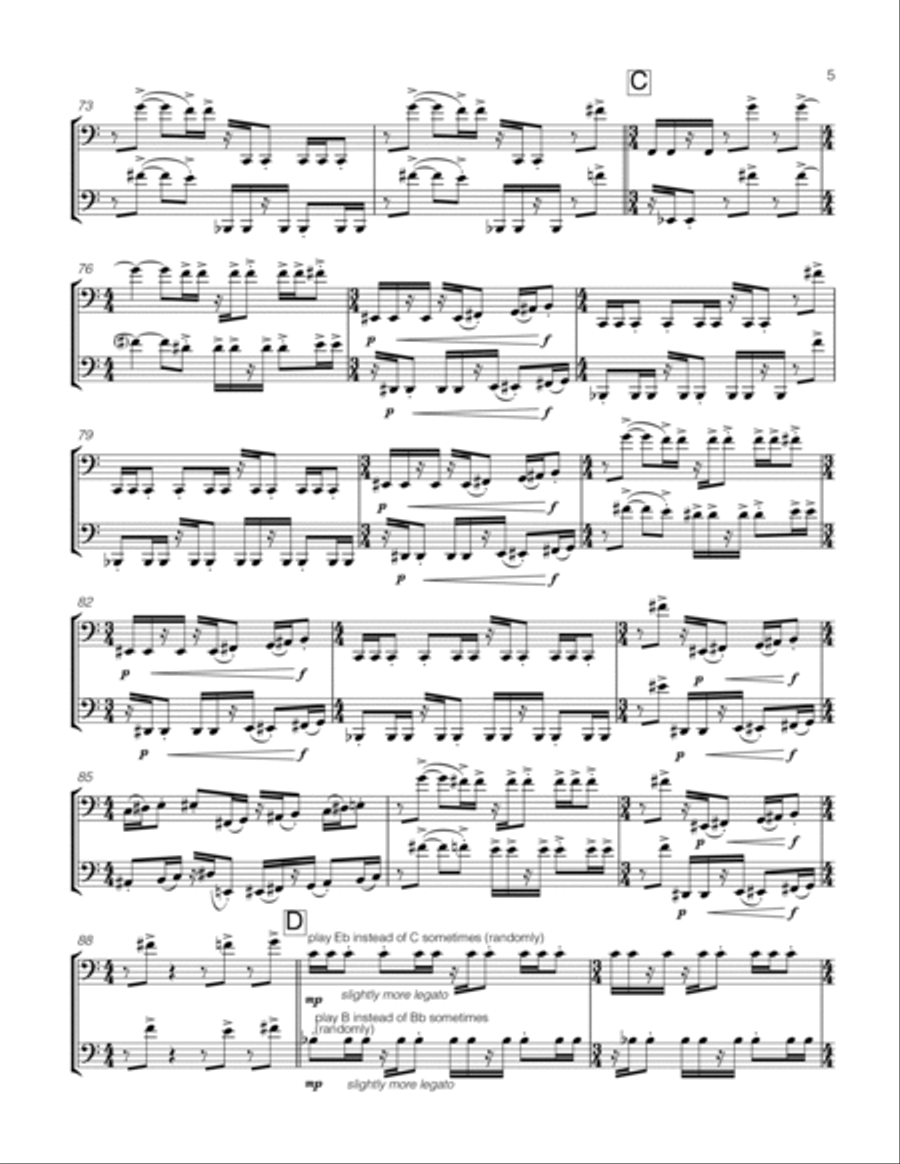 KNEE GAS (ON) for two bassoons Woodwind Duet scores gallery preview page 5