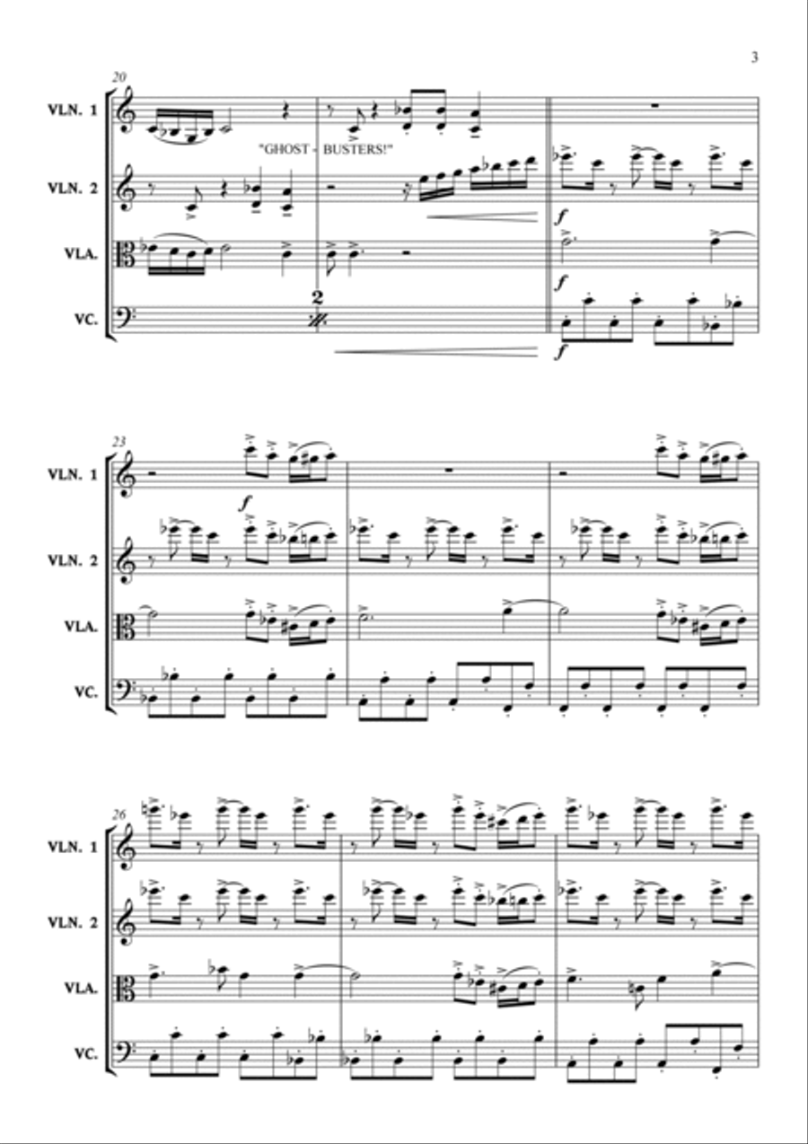 Ghostbusters String Quartet scores gallery preview page 6