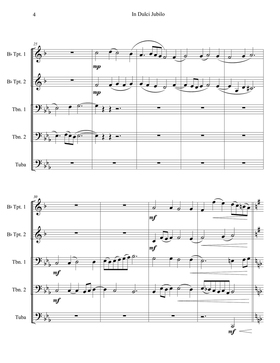 In Dulci Jubilo : Brass Quintet Brass Quintet scores gallery preview page 4