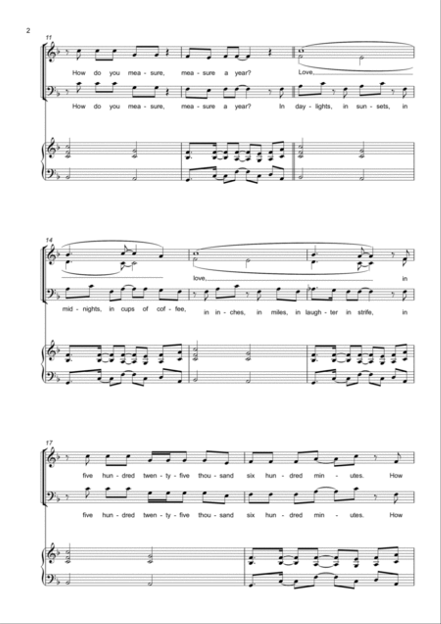Seasons Of Love 4-Part scores gallery preview page 4