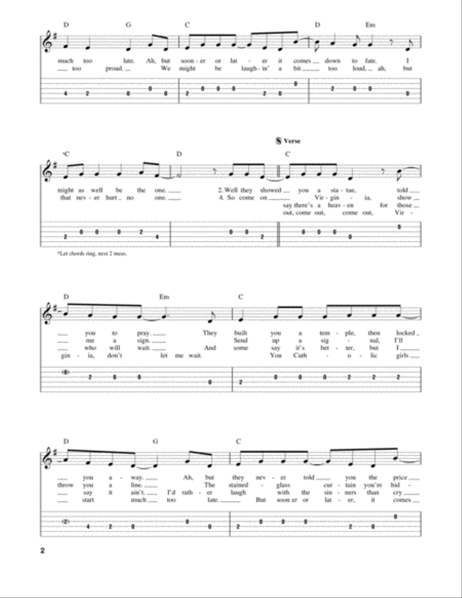 Only The Good Die Young Acoustic Guitar scores gallery preview page 2