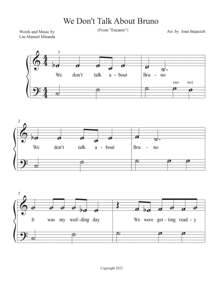We Don't Talk About Bruno Easy Piano scores gallery preview page 1