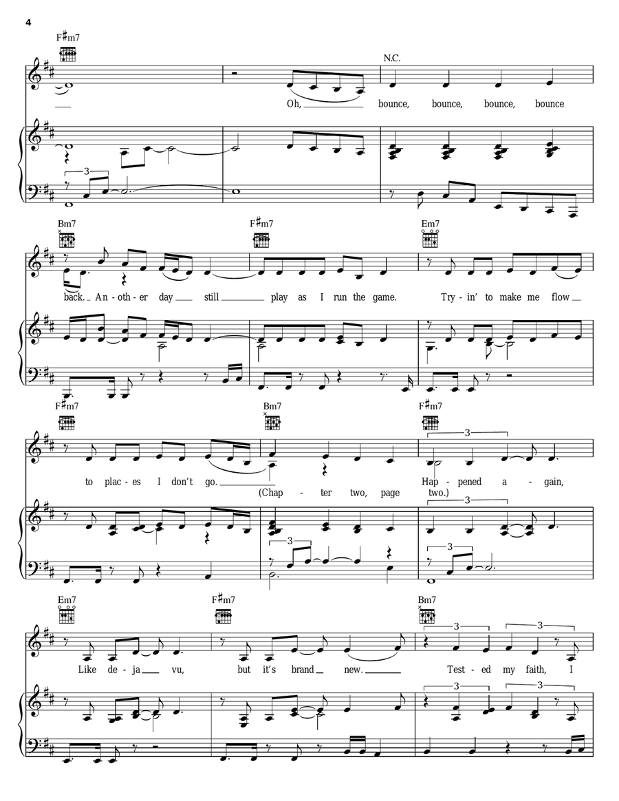 Bounce Back Piano, Vocal, Guitar scores gallery preview page 4