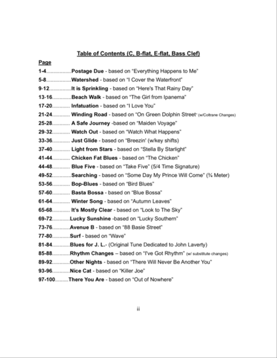 25 Jazz Etudes for Instruments in C, B-flat, E-flat and Bass Clef Saxophone scores gallery preview page 4
