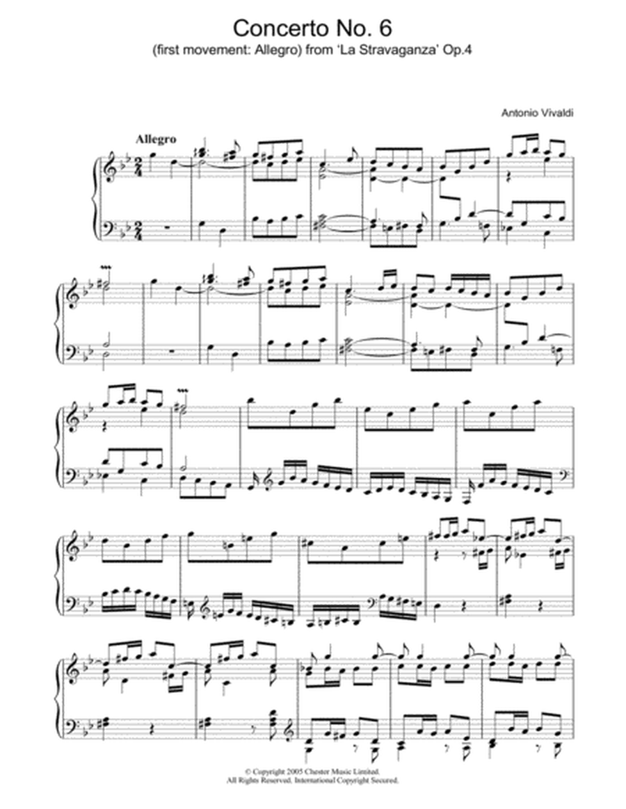 Concerto No.6 (1st Movement: Allegro) from 'La Stravaganza' Op.4