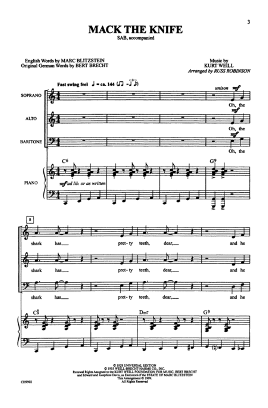 Mack the Knife 3-Part scores gallery preview page 2