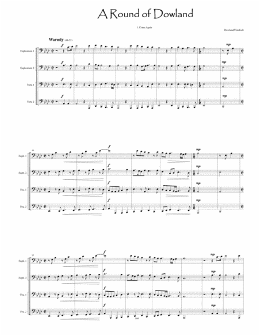 A Round of Dowland Brass Ensemble scores gallery preview page 1