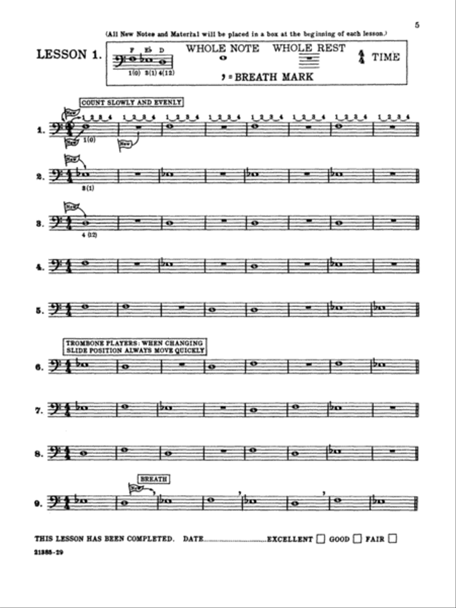 Breeze-Easy Method for Trombone or Baritone, Book 1