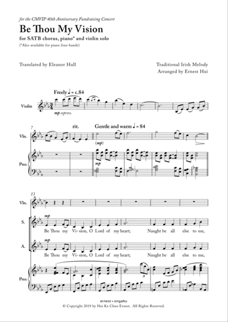 Be Thou My Vision (2019) 4-Part scores gallery preview page 1