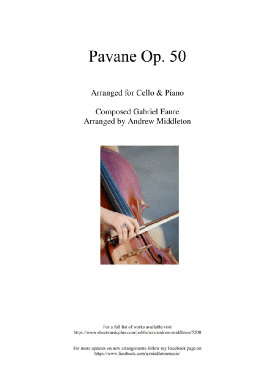 Pavane Op. 50 arranged for Cello and Piano Small Ensemble scores gallery preview page 1