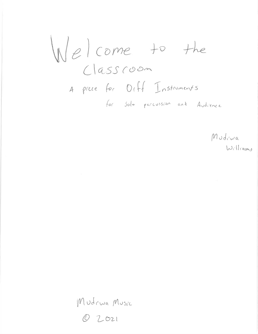 Welcome to the Classroom: A Piece for Orff Instruments Orff Instrument scores gallery preview page 1