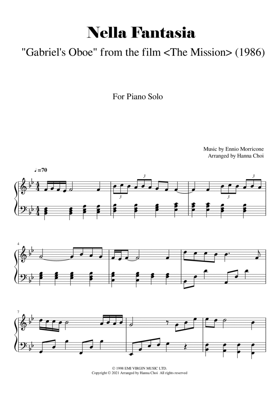 Nella Fantasia Piano Solo scores gallery preview page 1