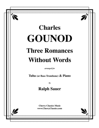 Book cover for Three Romances Without Words for Tuba or Bass Trombone & Piano