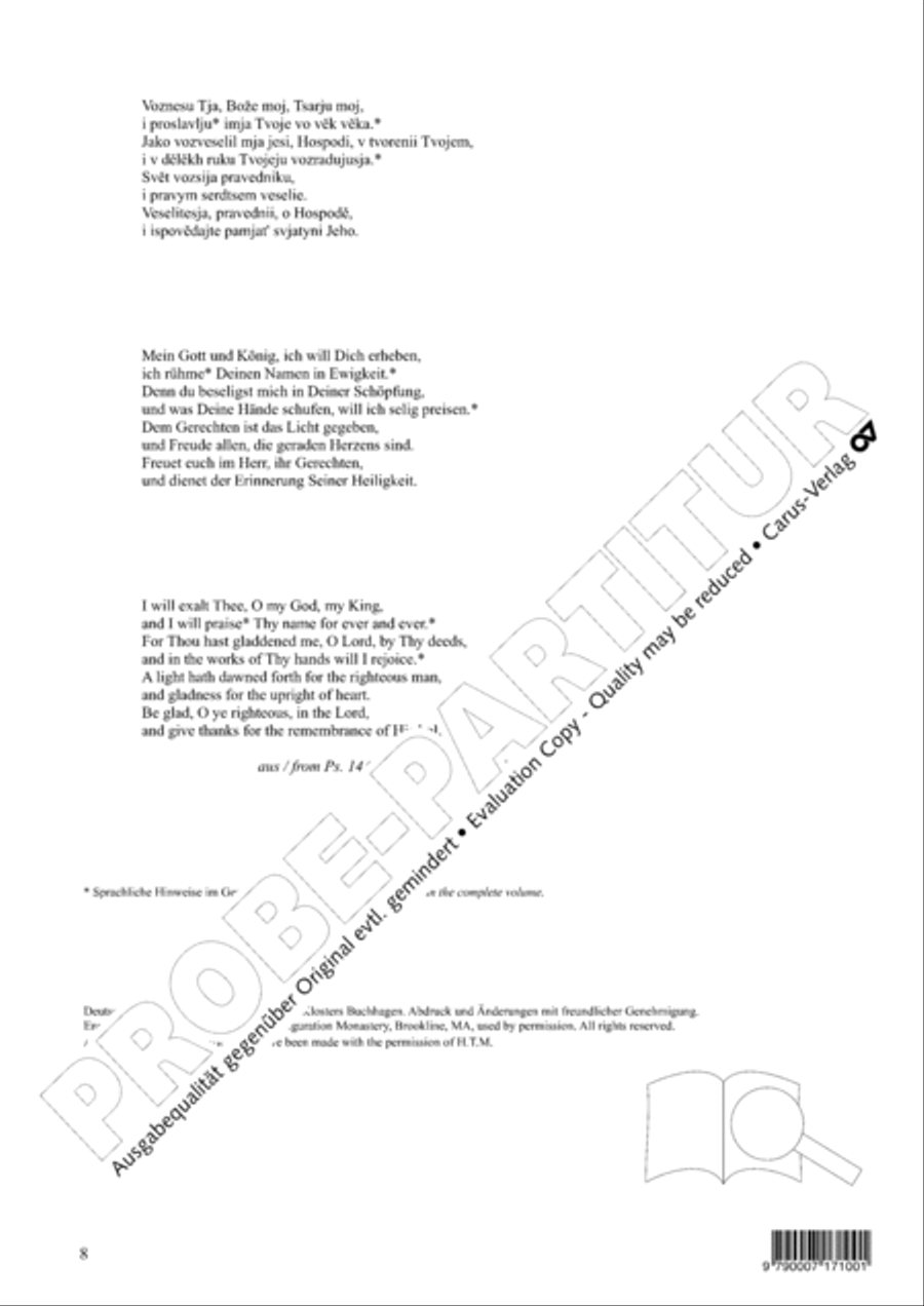 I will exalt Thee, O my God, my King (Voznesu Tja, Boze moj Tsarju moj) 4-Part scores gallery preview page 9