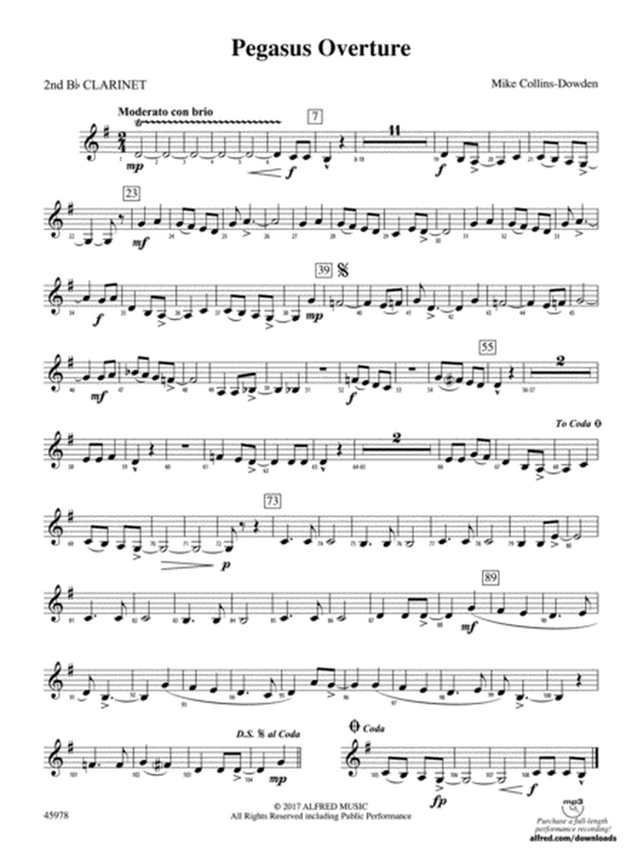 Pegasus Overture: 2nd B-flat Clarinet