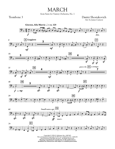 March from Suite for Variety Orchestra, No. 1 - Trombone 3
