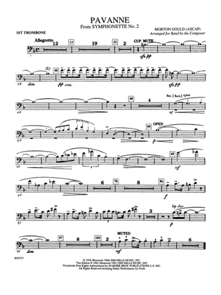 Pavanne (from Symphonette No. 2): 1st Trombone
