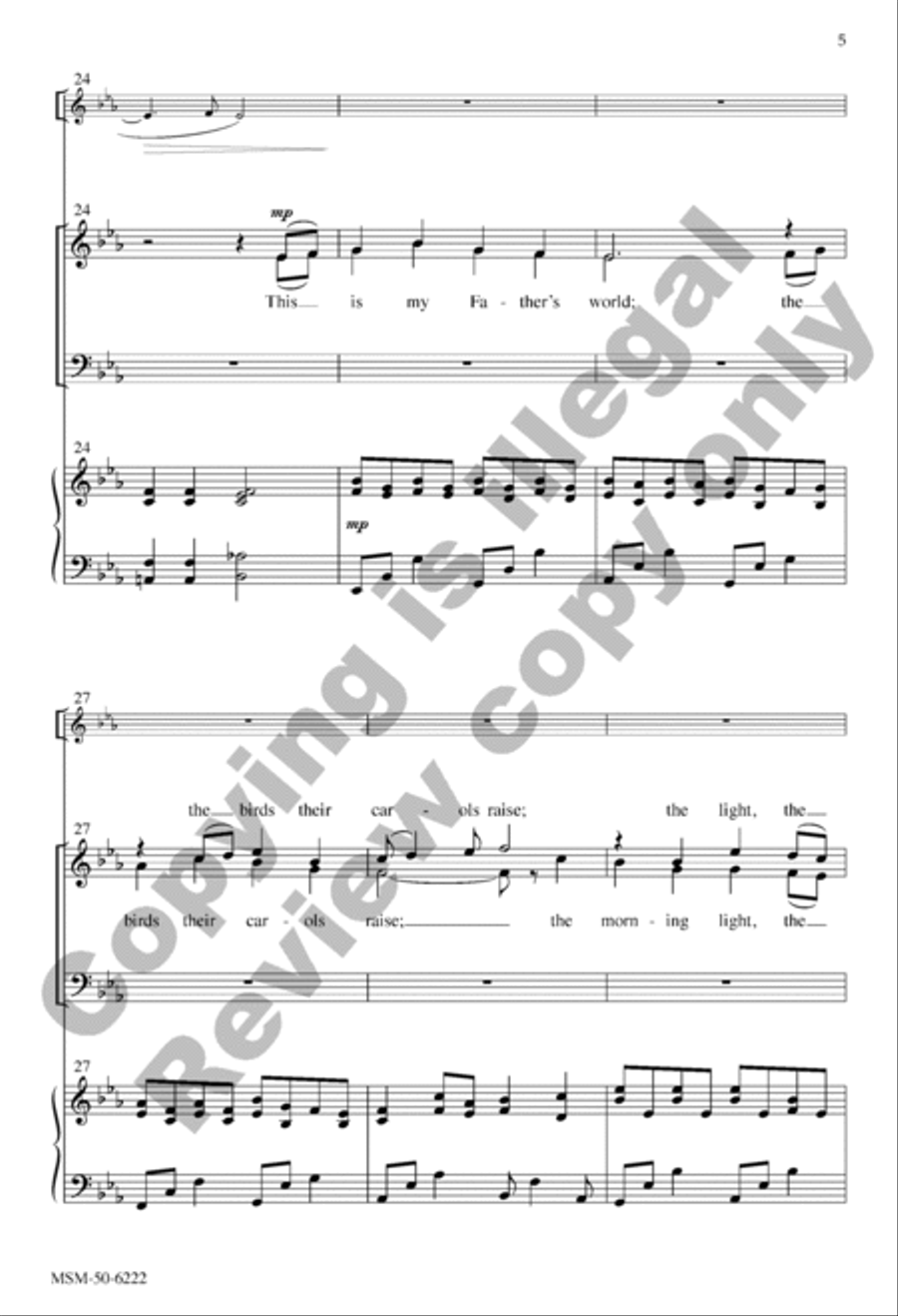 This Is My Father's World (Choral Score) 3-Part scores gallery preview page 5
