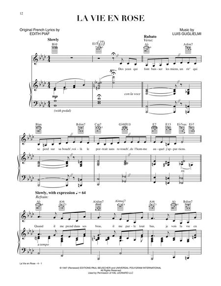 La Vie En Rose (from A Star Is Born) by Lady Gaga - Piano, Vocal, Guitar -  Digital Sheet Music
