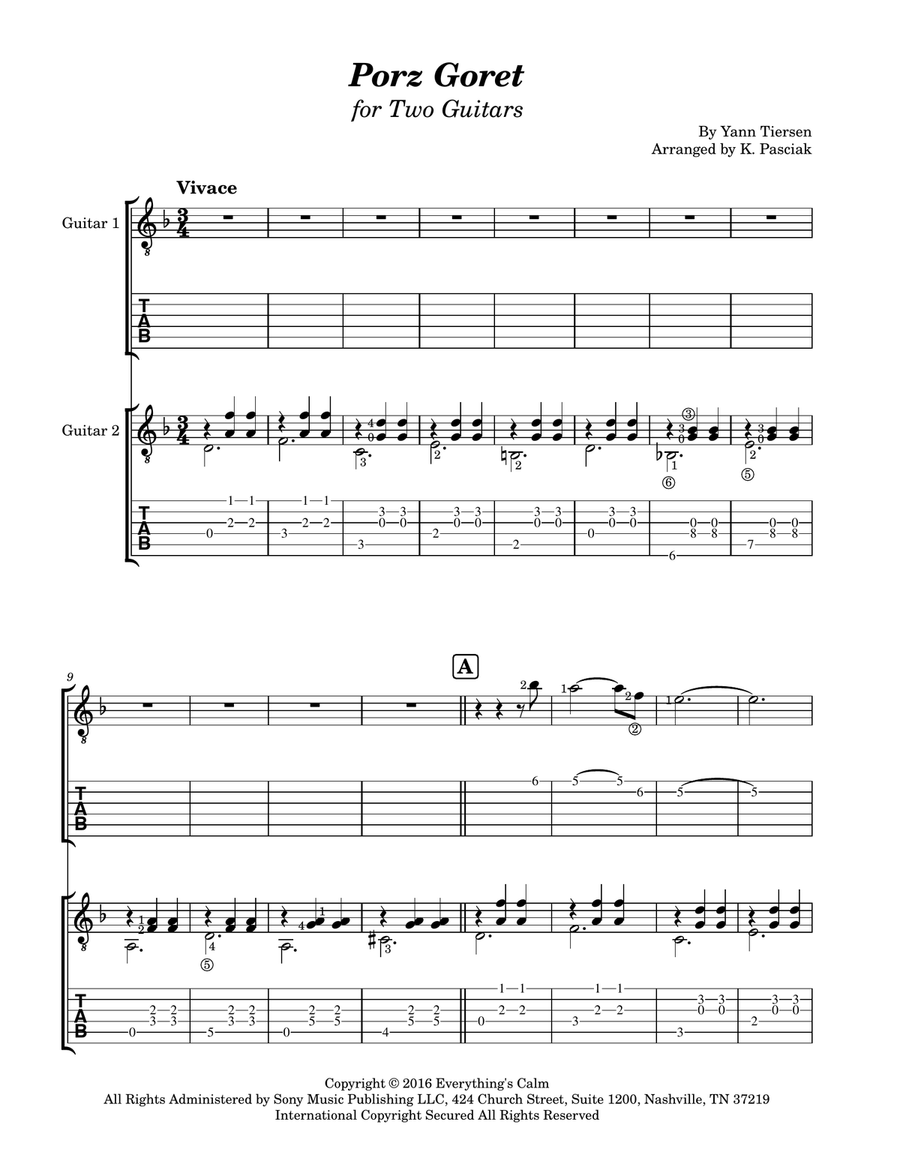 Porz Goret Acoustic Guitar scores gallery preview page 3
