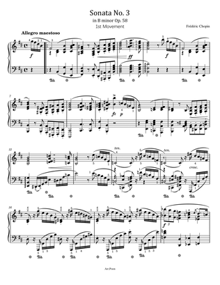 Chopin - Piano Sonata No.3, Op.58 1st Movement - Original For Piano Solo With Fingered